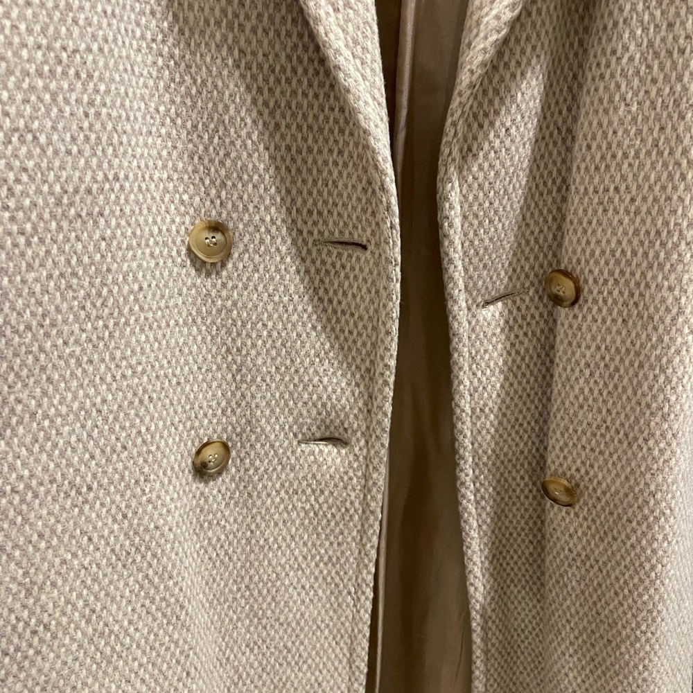 Vintage Elegant Cream Double-Breasted Women's Coat size L-XL - Picture 7 of 13